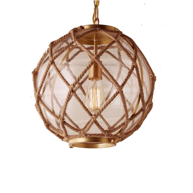 Rope and deals glass pendant light